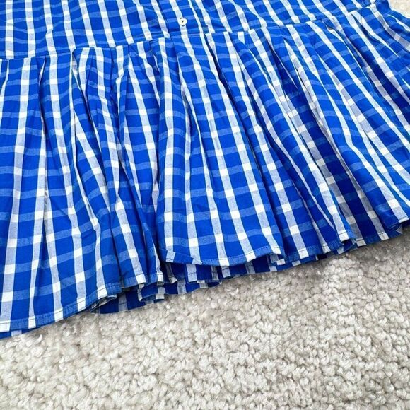 Kowtow Form Top Blue White Checkered Oversized Fit - Picture 6 of 9